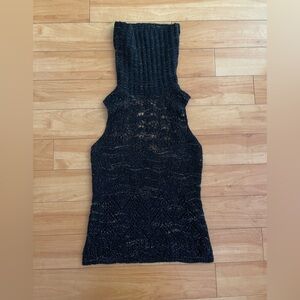 Express Black Sparkly Sexy Turtleneck Backless Sweater Medium